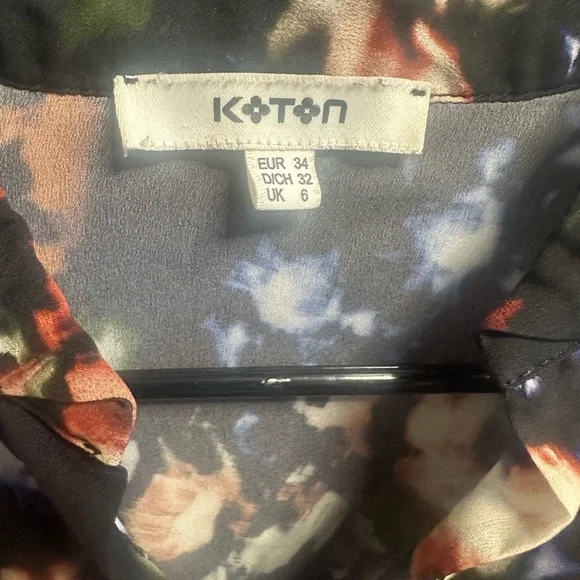 Black and Orange Notched Collar Button Down Shirt - Picture 3 of 4